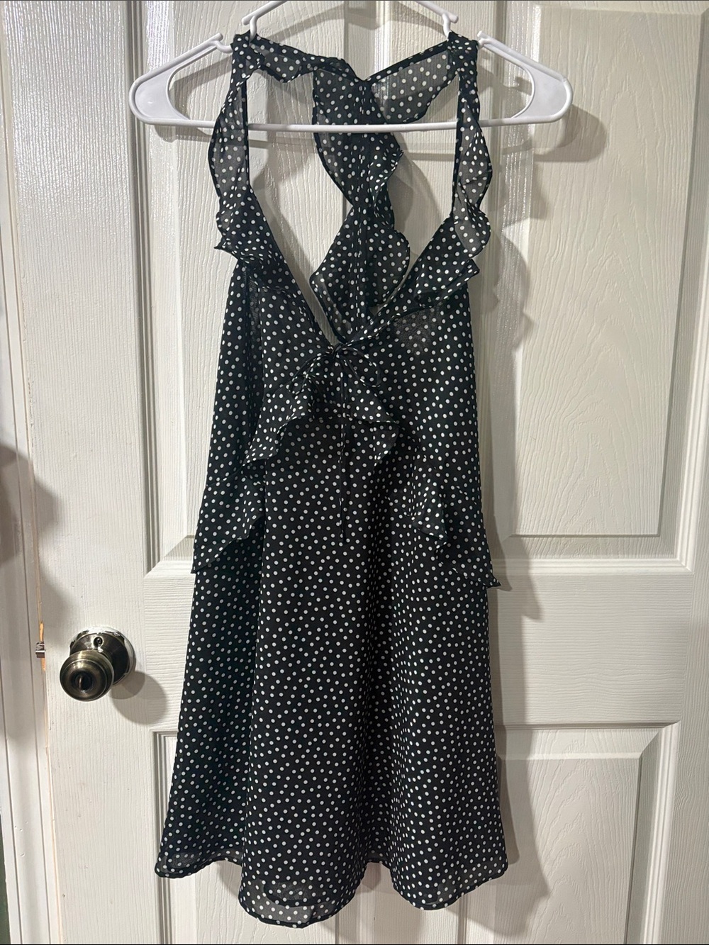 Victoria's Secret Black and White Polka Dot Ruffle Dress